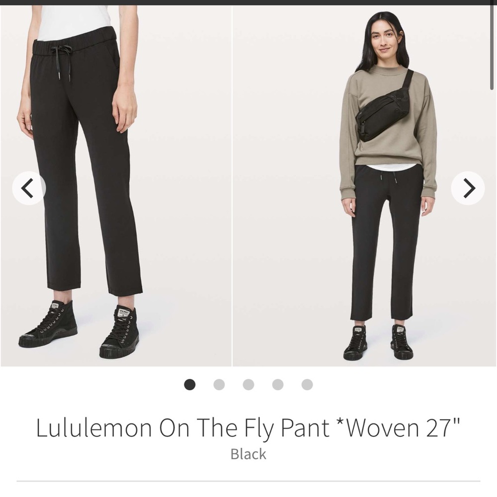 Lululemon Black On The Fly Pant WOVEN 27”